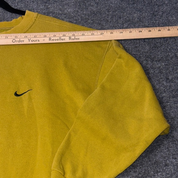 Vintage Nike Sweatshirt Mens XL Yellow Pullover Crewneck Fleece Swoosh USA 90s - Picture 14 of 15